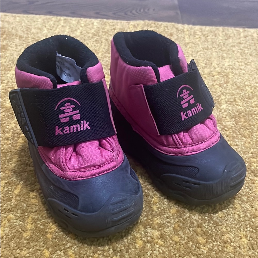 Kamik Kids Pink and Black Winter Boots size 6 Toddler